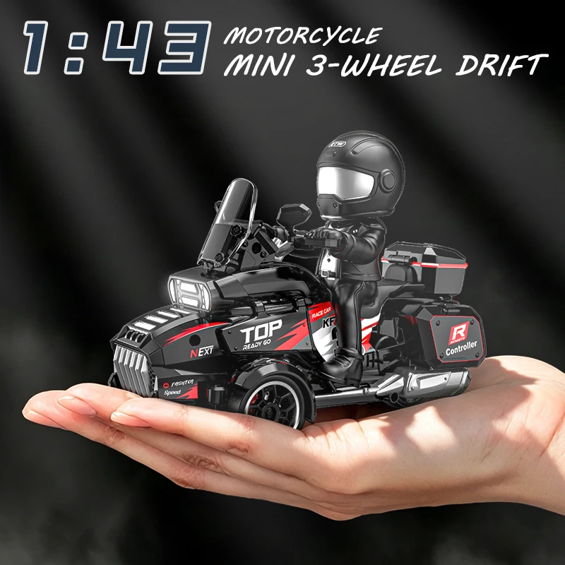 1:43 2.4 グラム 3WD RC ドリフトバイクフィギュア LED ライト Type-C 充電高速リモコンスタントレーシングおもちゃギフト男の子のための