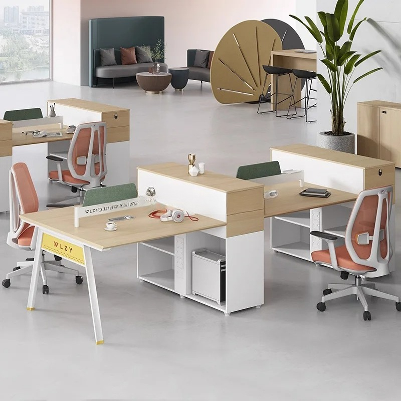 PYH オフィス シンプルモダン スタッフデスク 4人用 オフィステーブル ワークステーションデスク パーティション オフィスとチェアセット