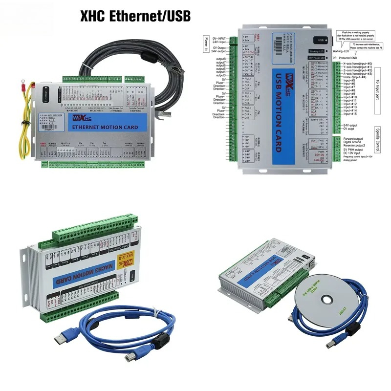 XHC MKX-ET イーサネット USB Mach3 ブレークアウトボード 3 4 6 軸モーションコントロールカード 2MHz サポート CNC 彫刻機ステッピングサーボモーター