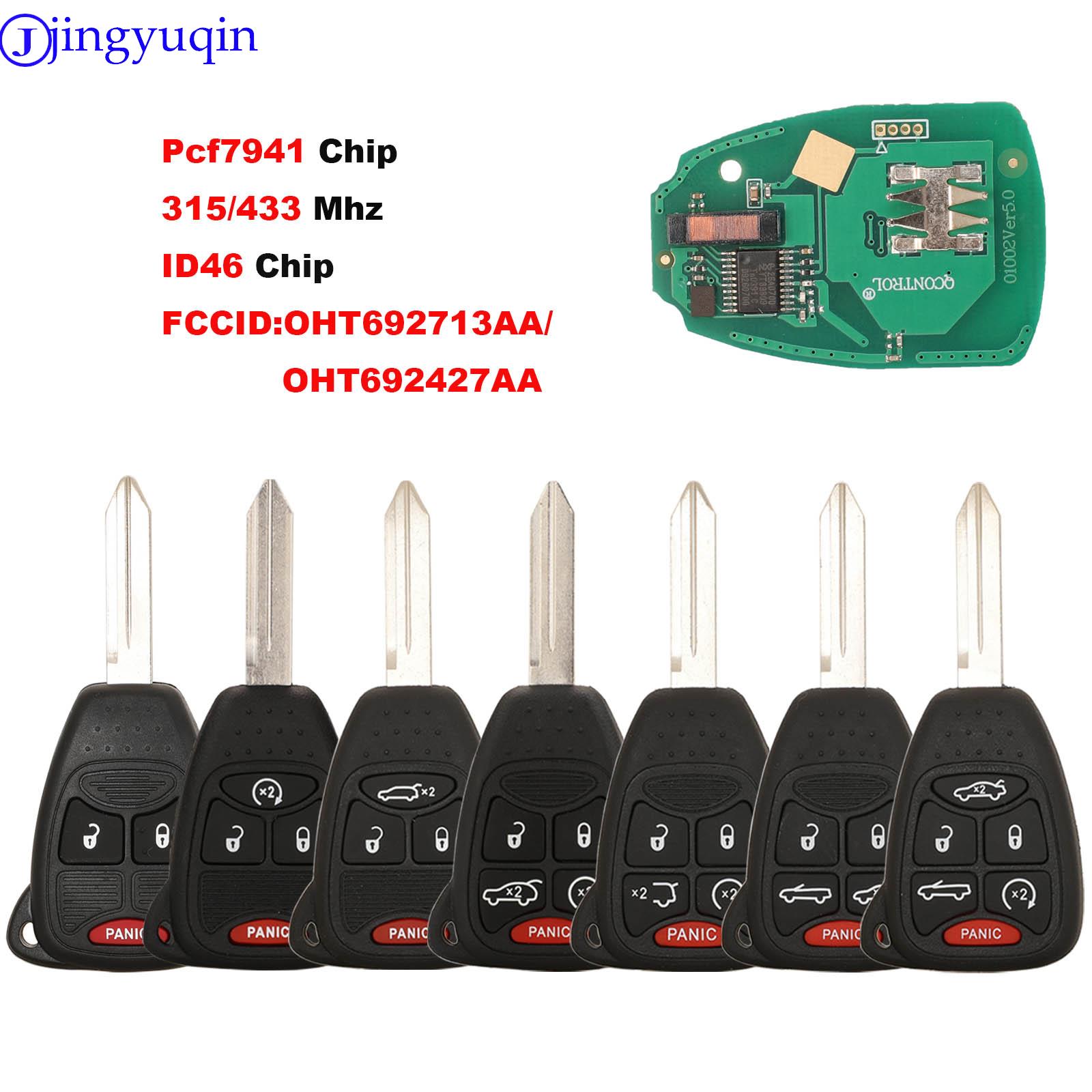 Jingyuqin 車リモートキー Fob pcf7961/ID46 チップ OHT692427AA クライスラー 200/300/300c PT クルーザーセブリングダッジラム用ジープ