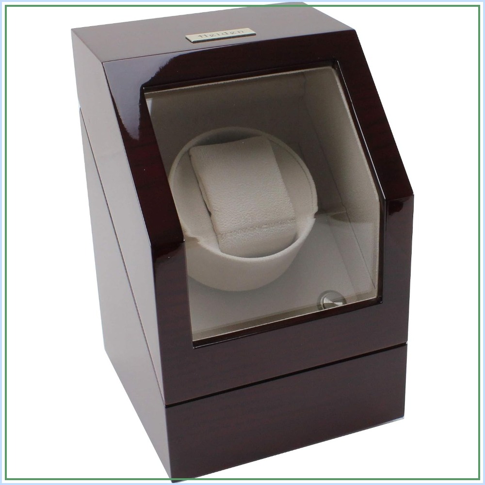 Single Watch Winder with Japanese Motor, AC Adapter & Battery Option, 12 Settings, Zero Magnetization for Automatic Watches