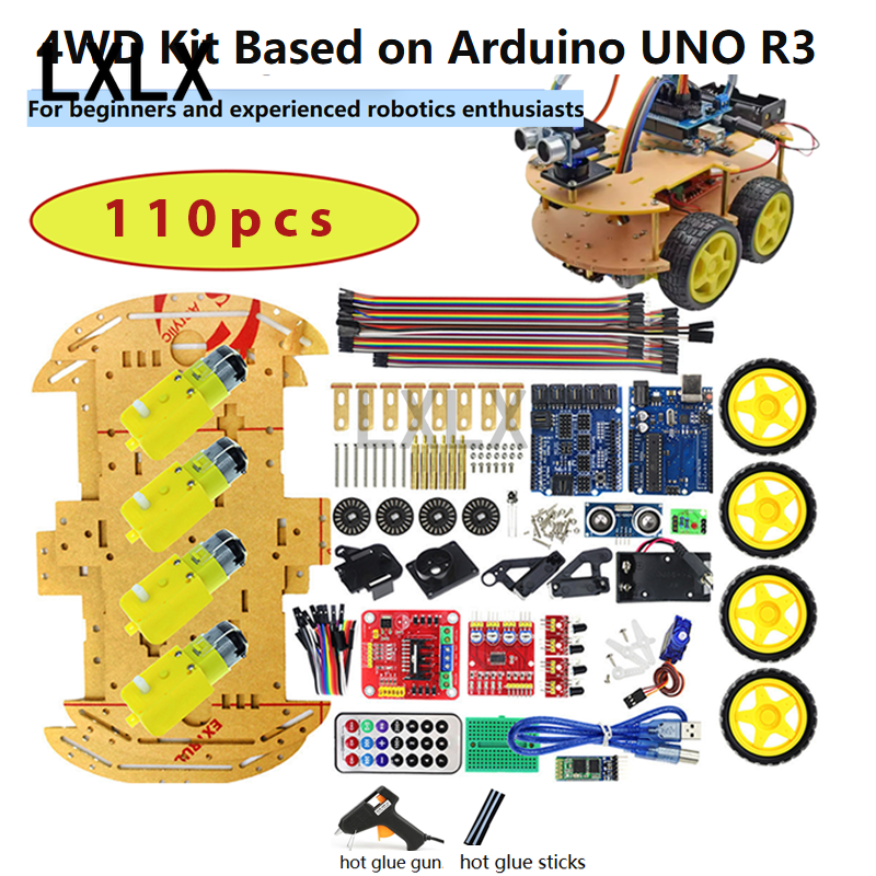 UNO R3 4WD Smart Robot Car Kit with Ultrasonic, Line Tracking, Bluetooth & RFID for Arduino DIY