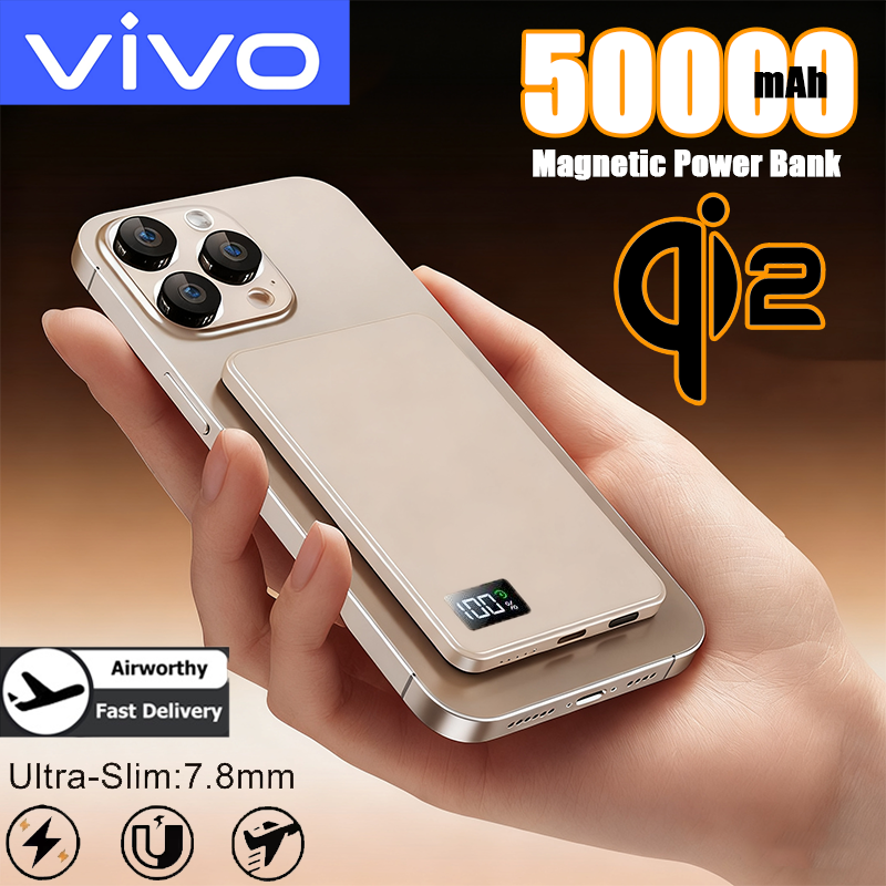 VIVO 50000mAh スリム磁気ワイヤレス電源銀行 22.5 ワット外部バッテリー電源銀行 MagSafe iPhone サムスン 2026New