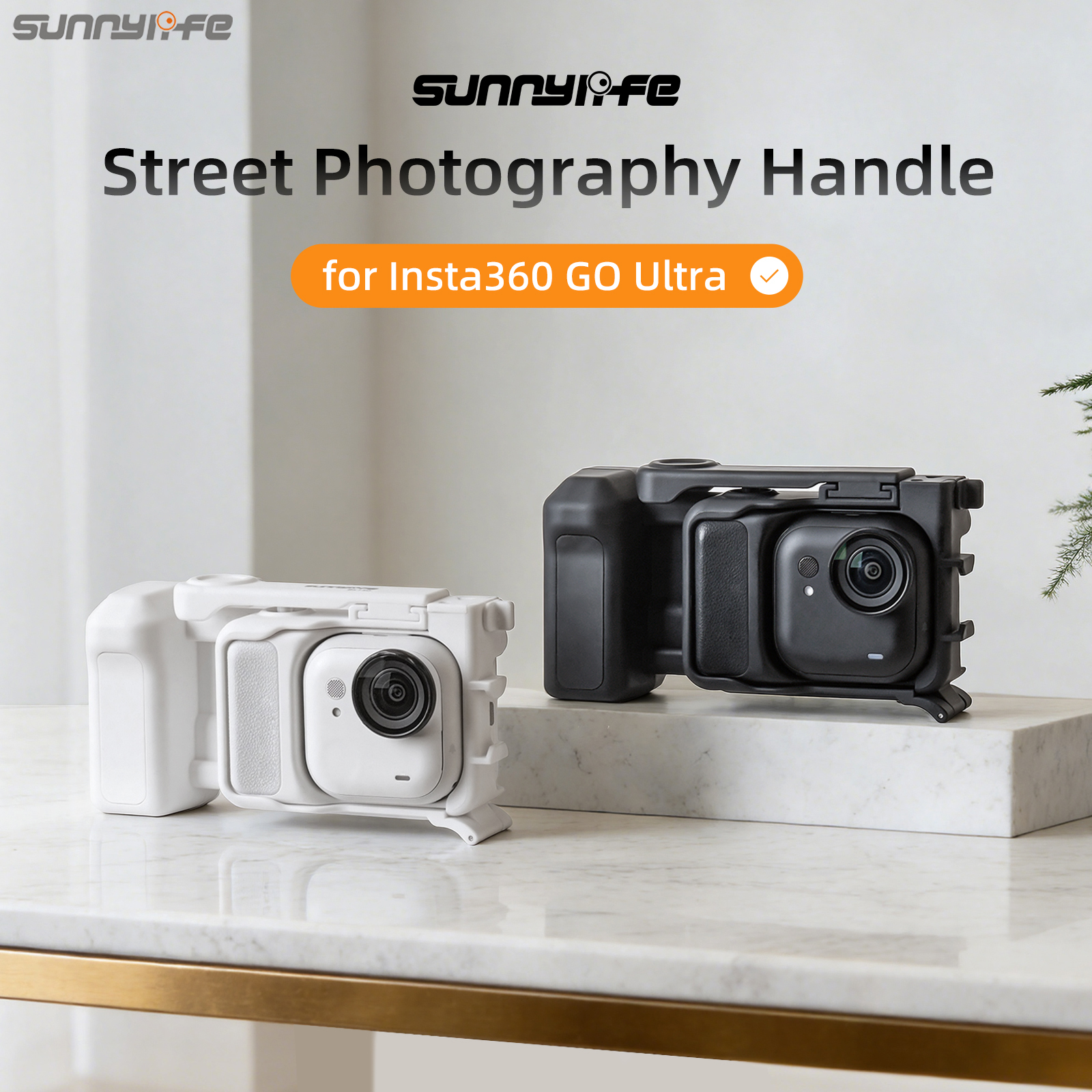Sunnylife ストリート写真グリップ Insta360 GO Ultra カメラハンドルクイックリリースウサギケージシャッターボタン撮影キット
