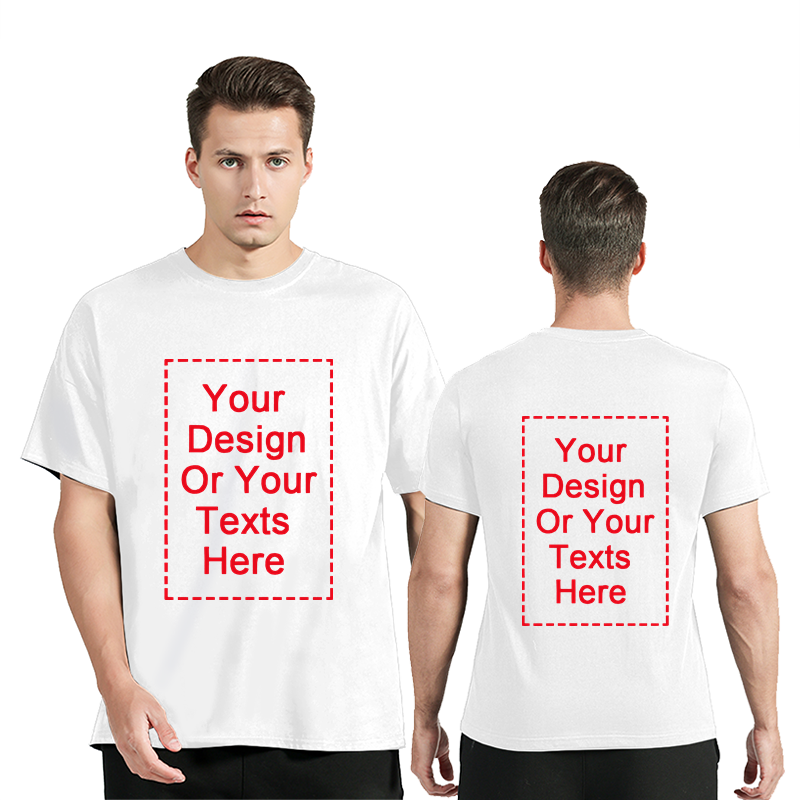 カスタマイズされたあなたのような写真やロゴあなた自身のデザイン Tシャツメンズユニセックスコットン Tシャツカスタム半袖 Tシャツトップス Tシャツ