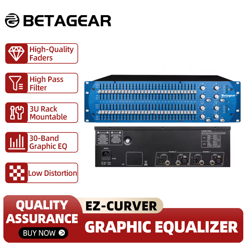 Betagear 新しいグラフィックイコライザー EZ-curver 3U 30 バンドサウンド Equalizador オーディオプロフェッショナルプロ DJ 機器イコライザープロセッサ