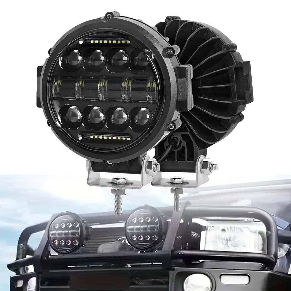 7 インチ 150 ワットラウンドスポットポッドライトバーハイ/ロービーム DRL Led 作業用ドライビングランプトラックジープオフロード SUV UTV ATV フォグ LED