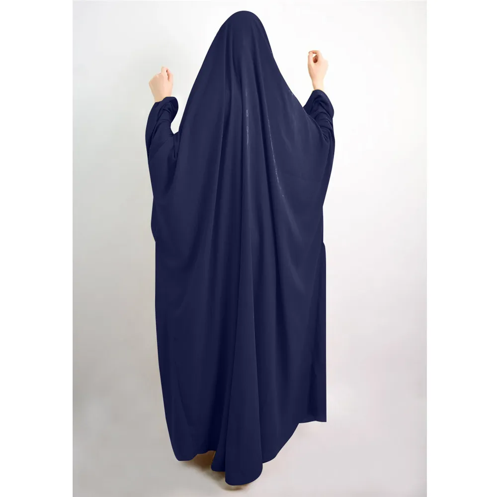 イードフード付きアバヤ女性イスラム教徒の祈りオーバーヘッドヒジャーブドレストルコイスラム祈り衣服服フルカバーローブローブラマダン