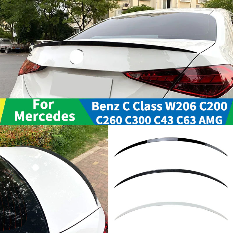 メルセデスベンツ C クラス W206 C200 C260 C300 C43 C63 AMG リアトランクスポイラーウイングリップディフューザーアクセサリーリアテールフィンチューニング