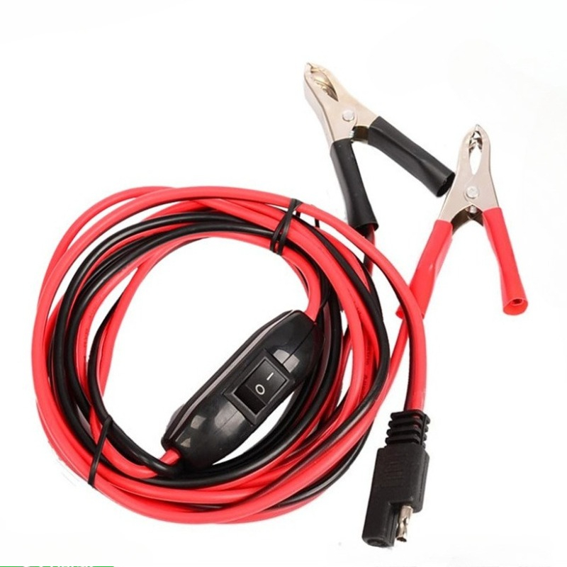 8FT/2.5M 12AWG SAE バッテリー ワニ口クリップ ハーネス オン/オフ スイッチ 12V2Pin クイック ブレーク付き