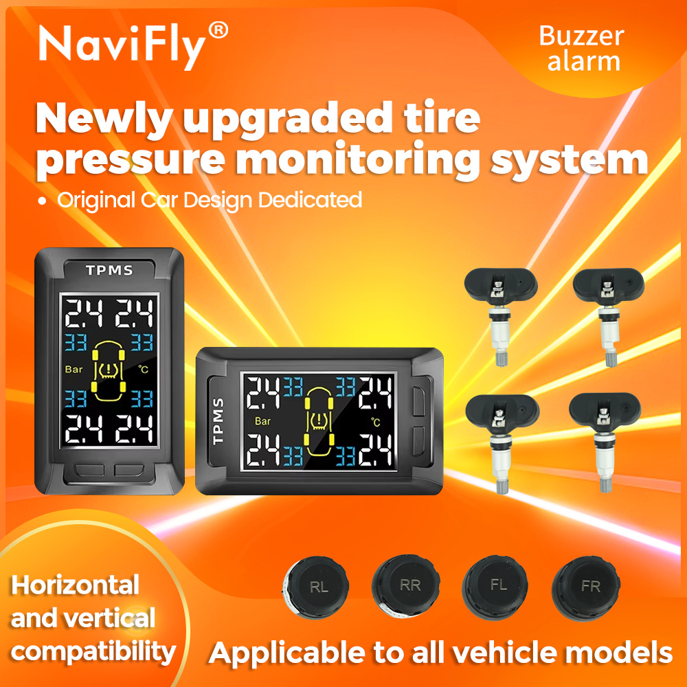 Navifly 新しくアップグレードされたタイヤ空気圧監視システムマツダシトロエンプジョーフィアット起亜 VW トヨタパサートタイヤ空気圧警告