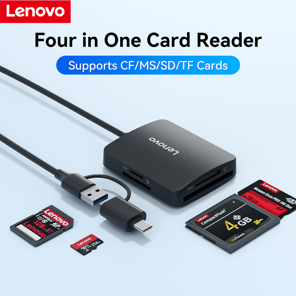 Lenovo H104 USB 3.0 シングルカードリーダー SD TF マイクロ SD メモリカード用ポータブル高速シングルカードリーダー