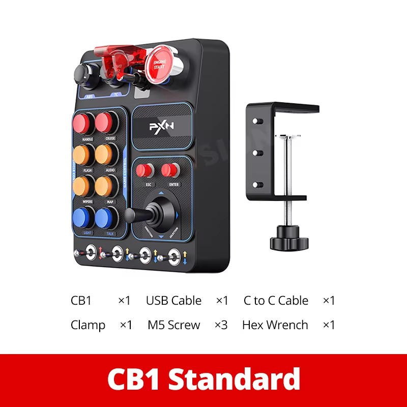 PXN CB1 シミュレーターレースセントラルコントロールボックス 30 プログラム可能なボタンリンクレバーワンクリックスタートストップ RGB レーシングゲームパネル PC 用