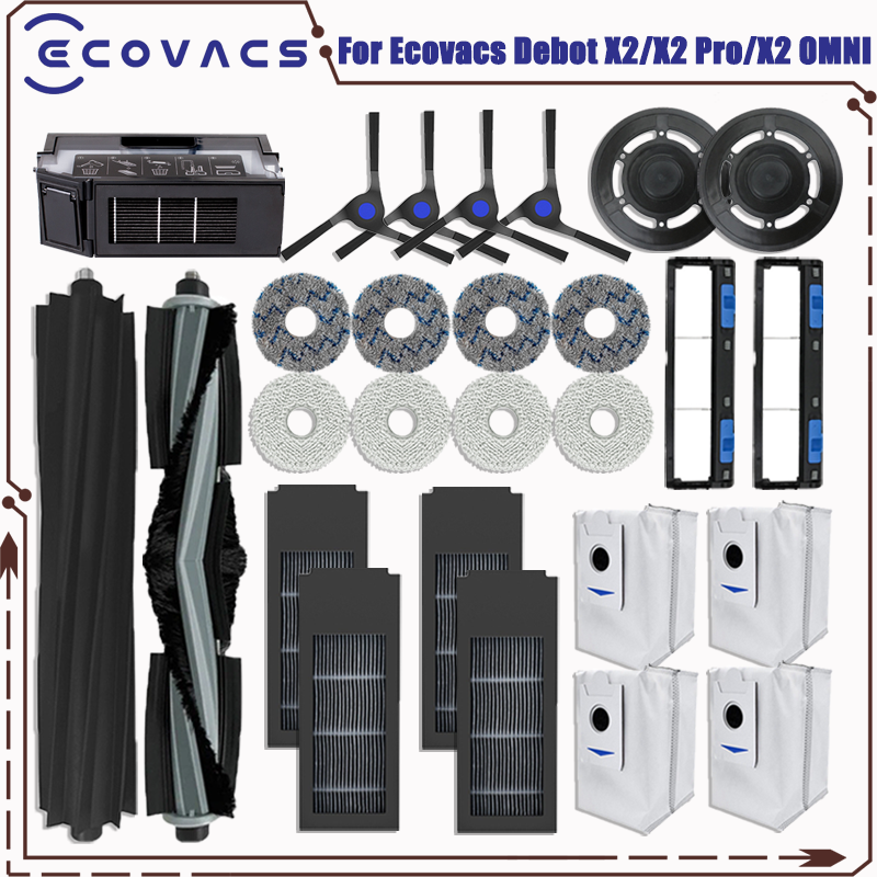 Ecovacs ディーボット X2 オムニ/X2 プロ/X2 ロボット掃除機アクセサリーローラーメインサイドブラシ Hepa フィルターモップ布ダストバッグ部品