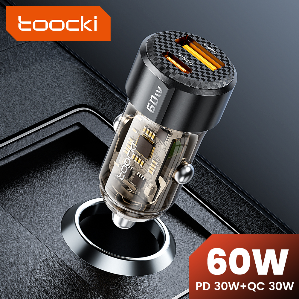 Toocki PD30W QC30W USB C 車の充電器急速充電タイプ C 車の充電器スーパーチャージ USB 充電器 iPhone 16/15 サムスン S24