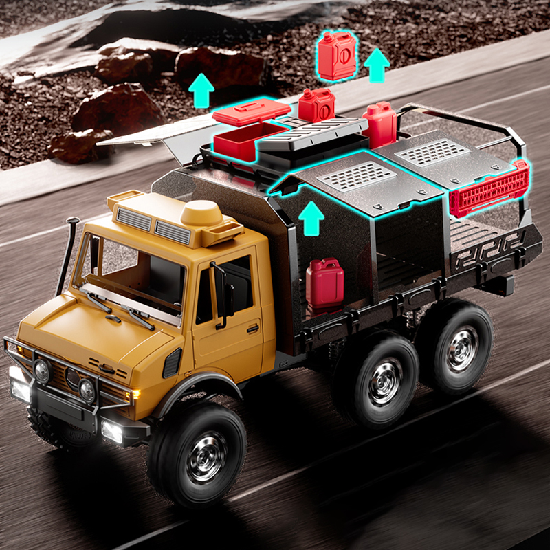 ボーイ JJRC C8823-C Unimog RC カー 1/18 370 ブラシ付きモーター全地形オフロードクライミングトランスポートレスキュークローラーカー 2.4 グラムモデルギフト
