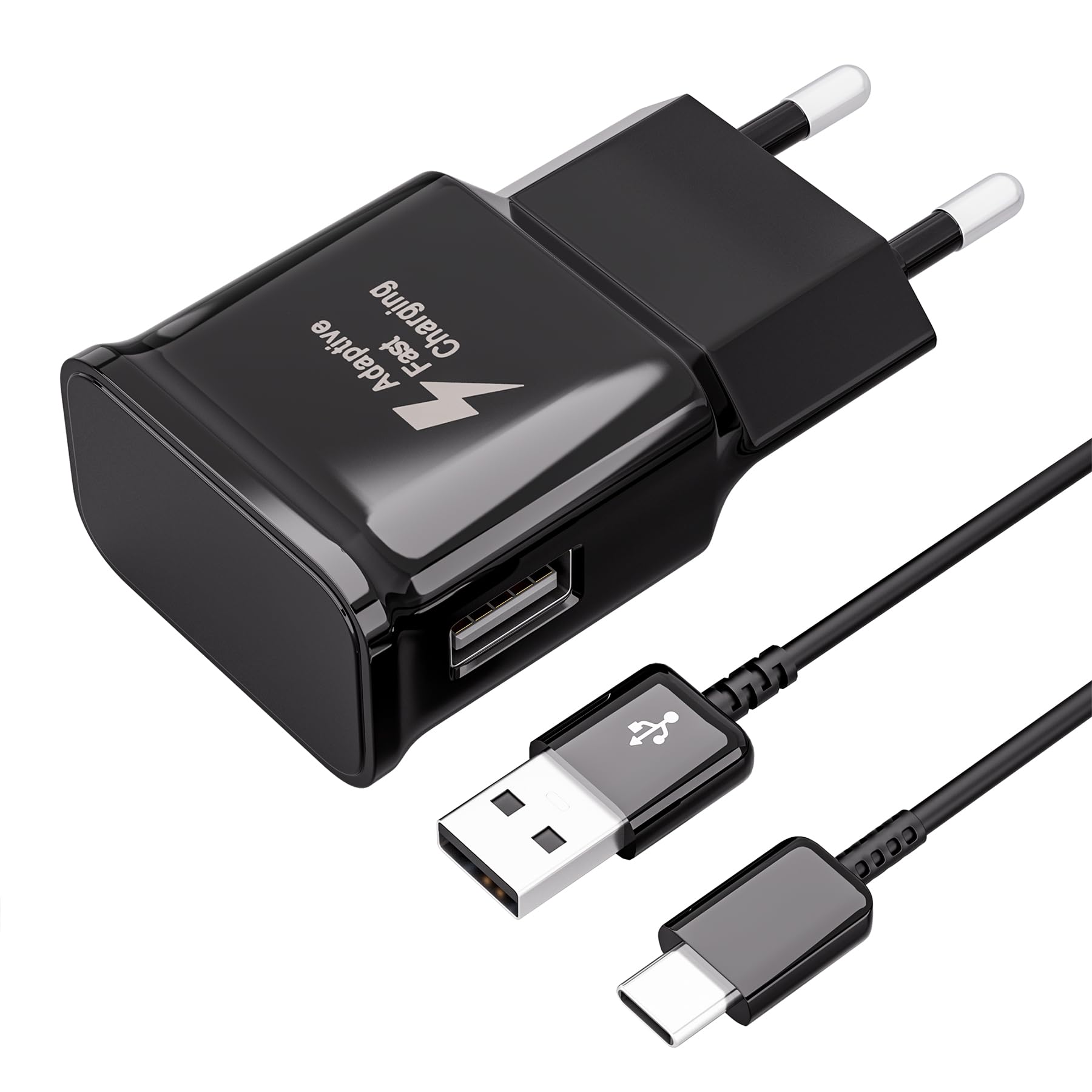 Samsung Galaxy S21 S20、A30、A40、Note10、9、USB C タブレット充電器と互換性のある USB Type C ケーブル付き USB 充電器