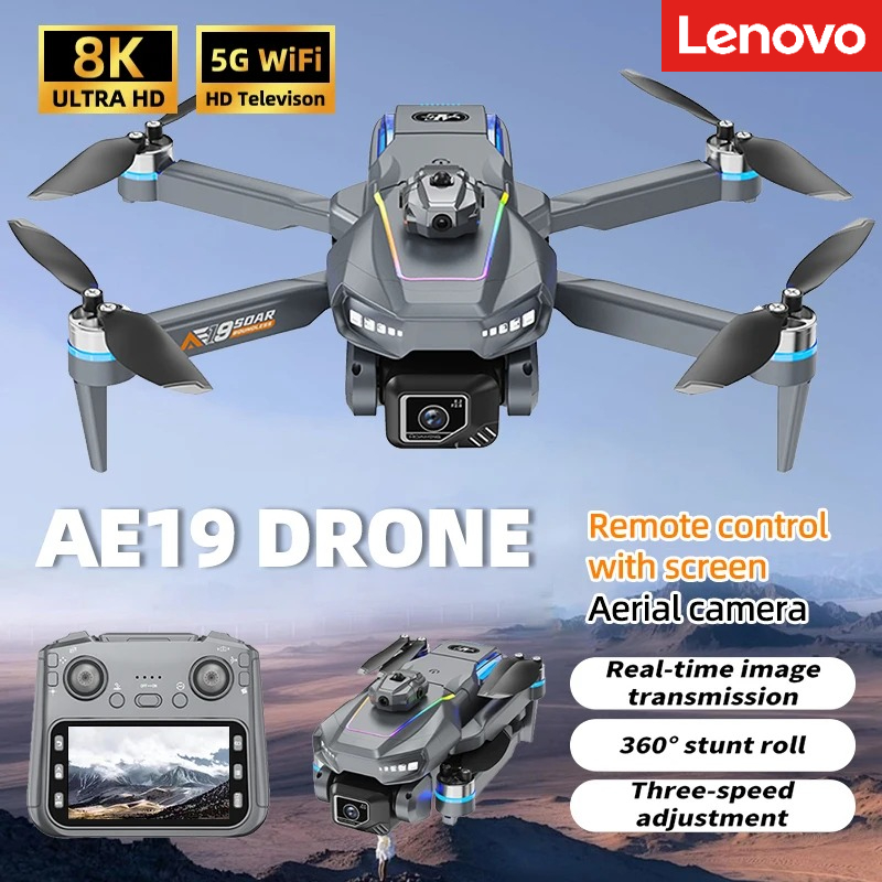 Lenovo 2026 NEW AE19 ドローン リモコン付き 障害物回避 8K HD デュアルカメラ ブラシレス WiFi FPV 折りたたみ式 Quadcopter