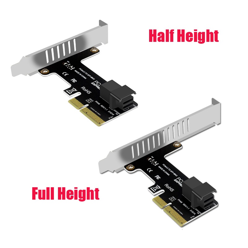 PCIE - SFF-8643 SAS SATA拡張カード SFF-8643 - PCIEコンバーター NASサーバー PC NVMe SSD接続アダプター HDD拡張カード