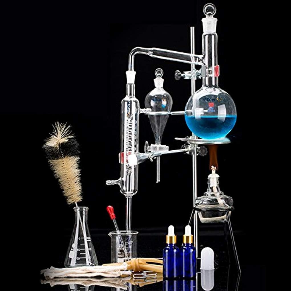 ホーム蒸留器蒸留してオイル密造酒アルコール蒸留器化学実験室ガラス製品キットガラス蒸留装置セット