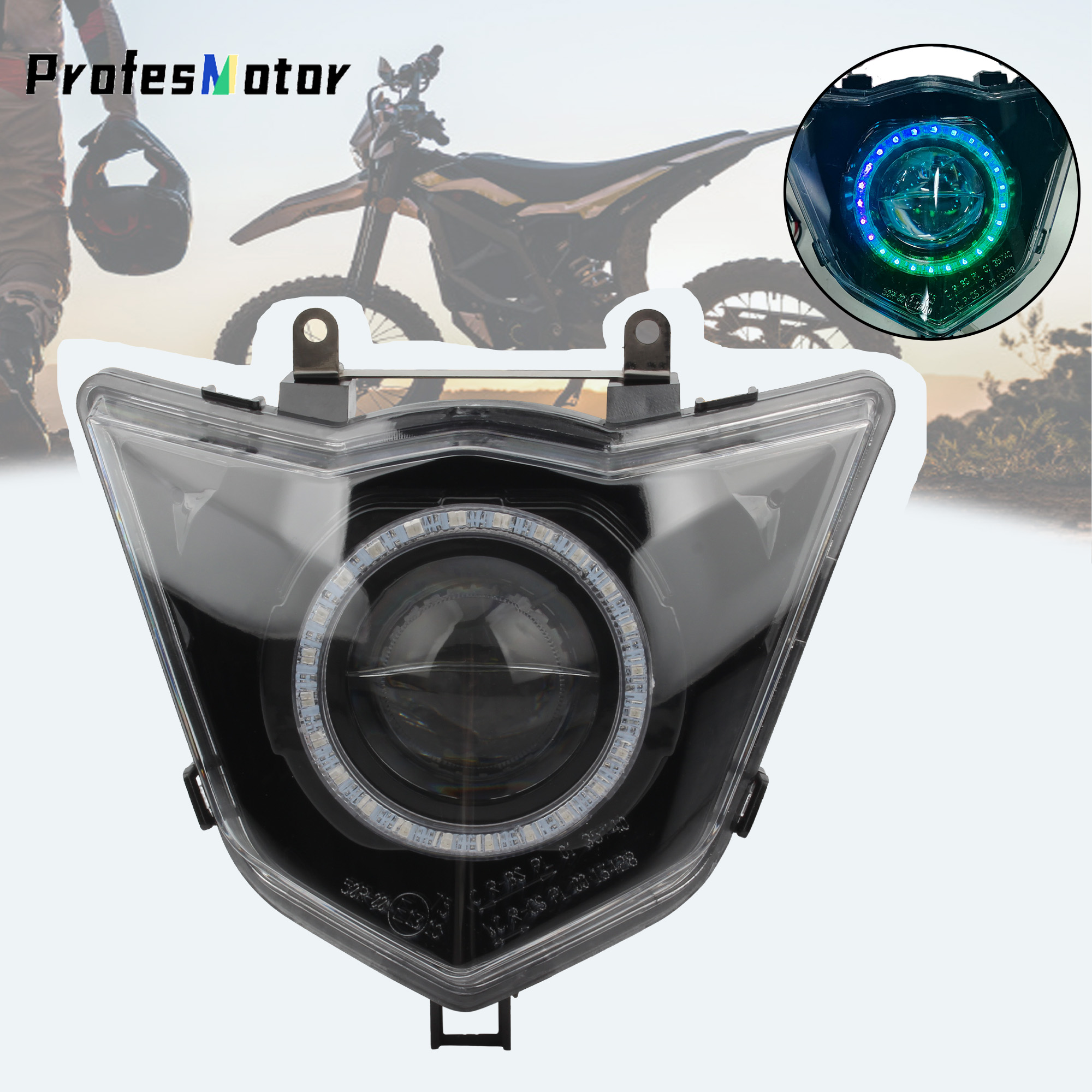 アプリ制御 RGB ヘッドライトエンジェルアイヤマハ WR 125 XR WR125 X/R 2009–2016 ダートバイク修正されたモトクロス LED ヘッドランプエンデューロ