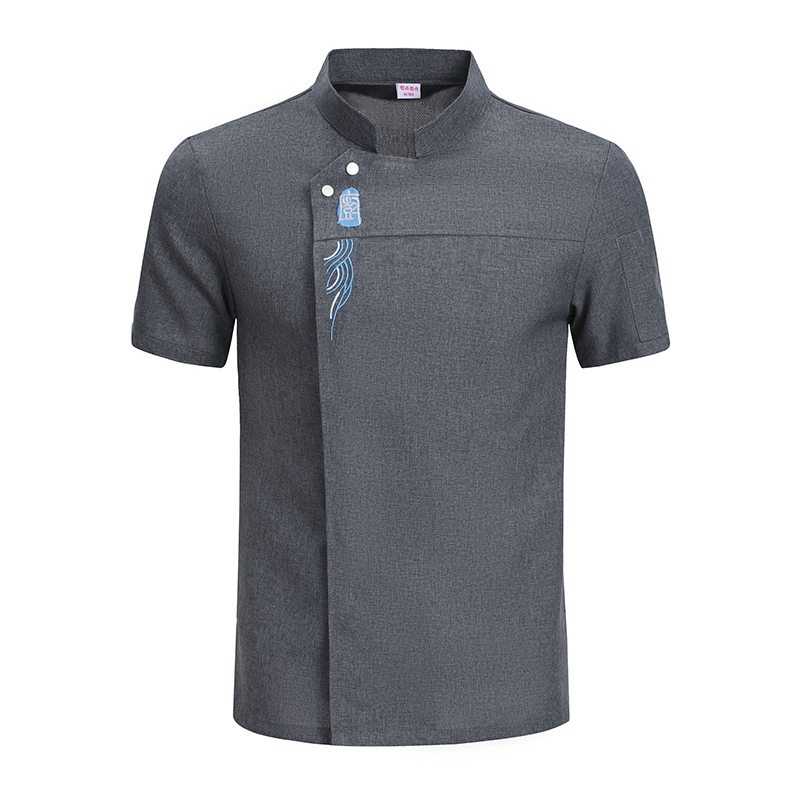 ピザシェフ制服ホテルキッチンシャツレストランコック服フードサービスクッキングジャケット夏カフェテリアオーバーオールコート