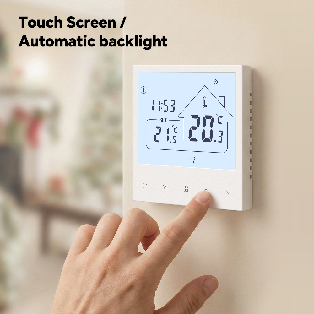 Beok Smart Life Wifi 暖房サーモスタット ガスボイラー用 電気/水床暖房 Tuya 温度コントローラー GoogleHome Alexa