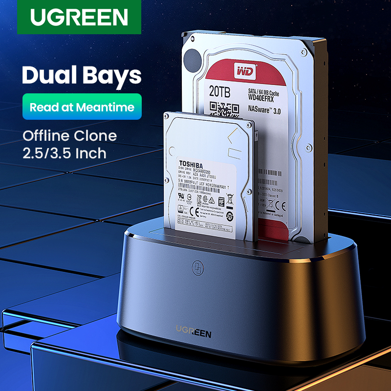 UGREEN HDD ドッキングステーション SATA - USB 3.0 アダプター 2.5 3.5 SSD ディスクケース HDD ボックスドックハードドライブエンクロージャドッキングステーション用