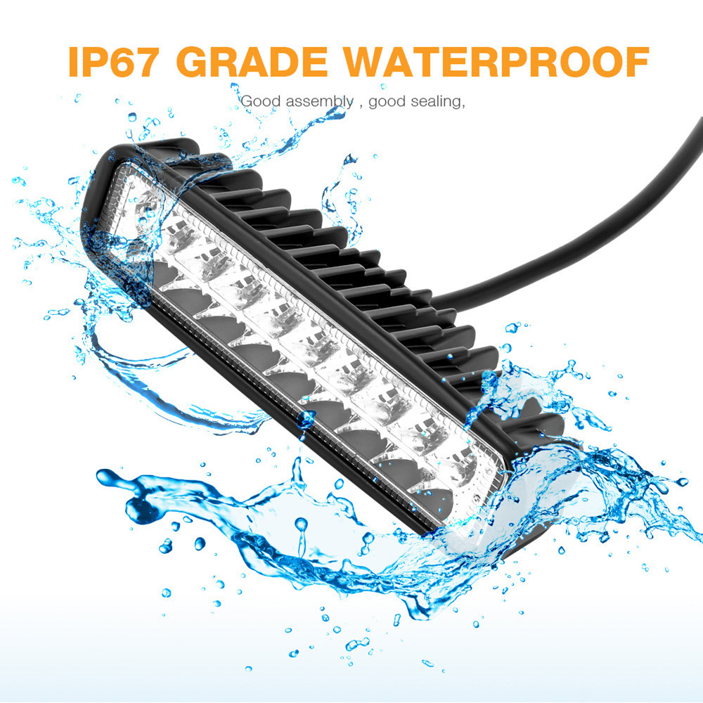 LED Worklight Bar 12V 18W Spot Flood Bright White Driving Light For Truck Tractor Offroad Vehicle