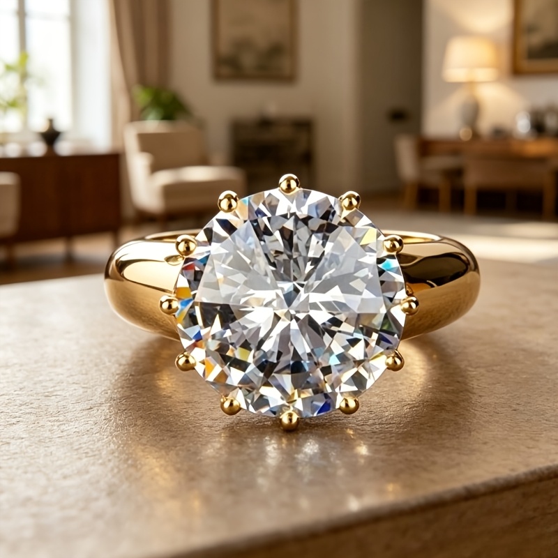 3.5CT モアサナイトを使用した S925 シルバー リング、証明書付き。パーティー、クリスマス、男性、女性に最適です。