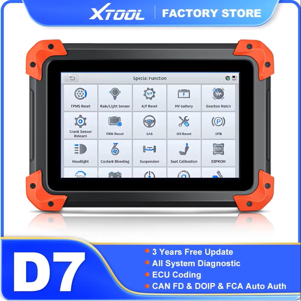 XTOOL D7 OBD2 スキャナー すべてのシステム診断ツール キープログラミング ECU コーディング アクティブテスト 36 サービス CAN FD 3 年間無料アップデート