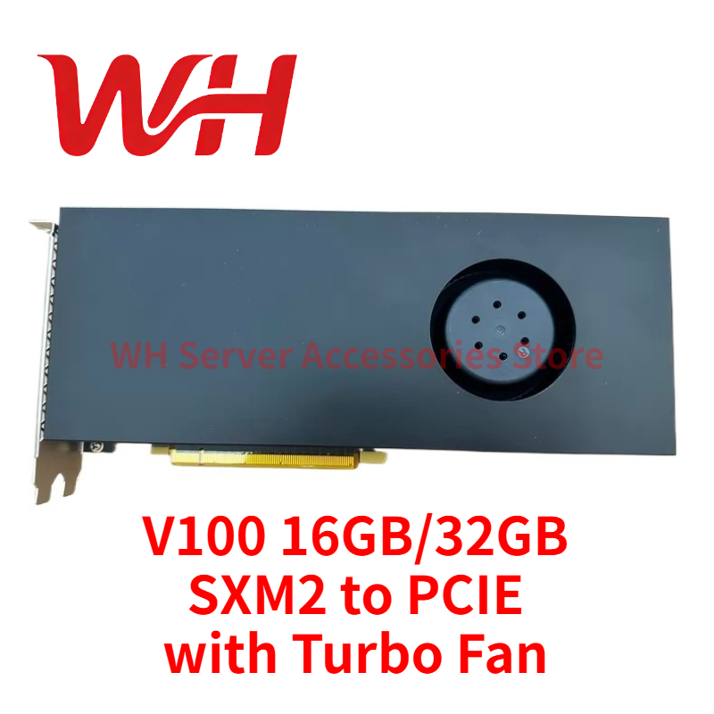 NVIDIA Tesla V100 16GB/32GB SXM2 - PCIE GPUグラフィックカード（ターボファンアダプター付き、AI推論ディープラーニング対応）