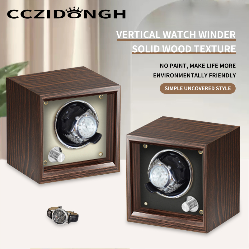 CCZIDONGH 1 0 ウォッチワインダー自動木製機械式時計ボックスケース Wanbao モーター超静音時計キャビネット