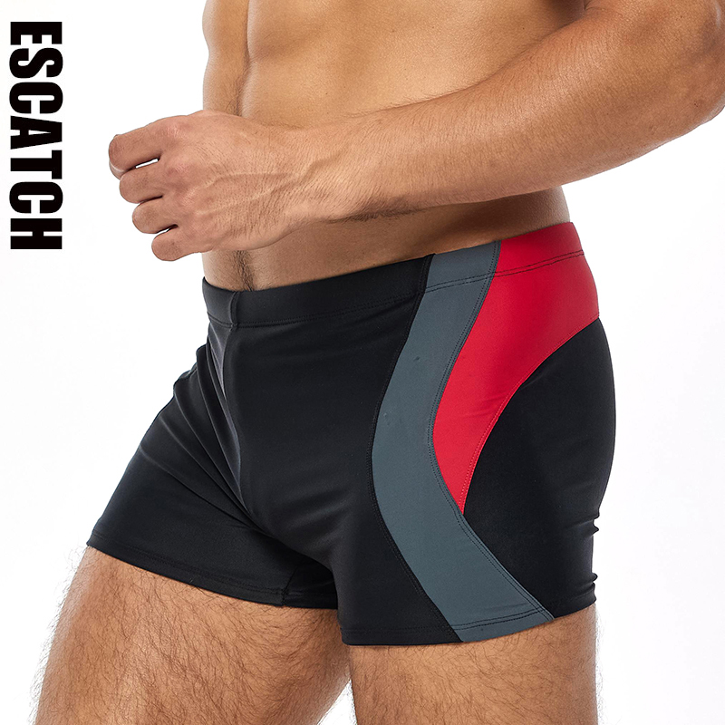 Escatch ホット水着男性通気性メンズ水着ビーチトランクスボクサーブリーフ Sunga 水着 Bañador Hombres ショートパッド付き