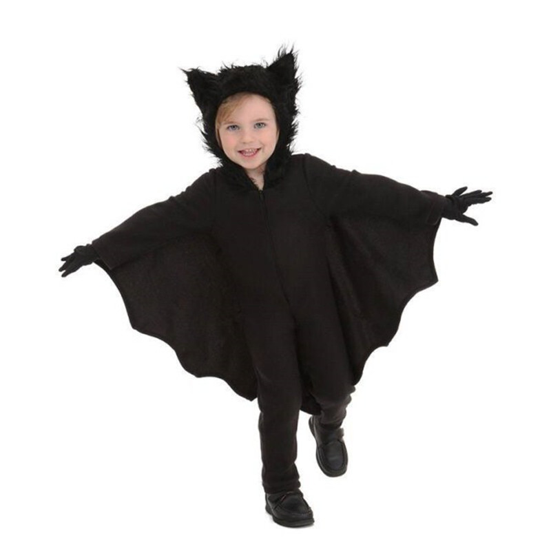 子供ヴァンパイアバットフード付き衣装セクシーなコスプレアニメ衣装少年少女ハロウィンコスプレ衣装セットvestidosデフィエスタ