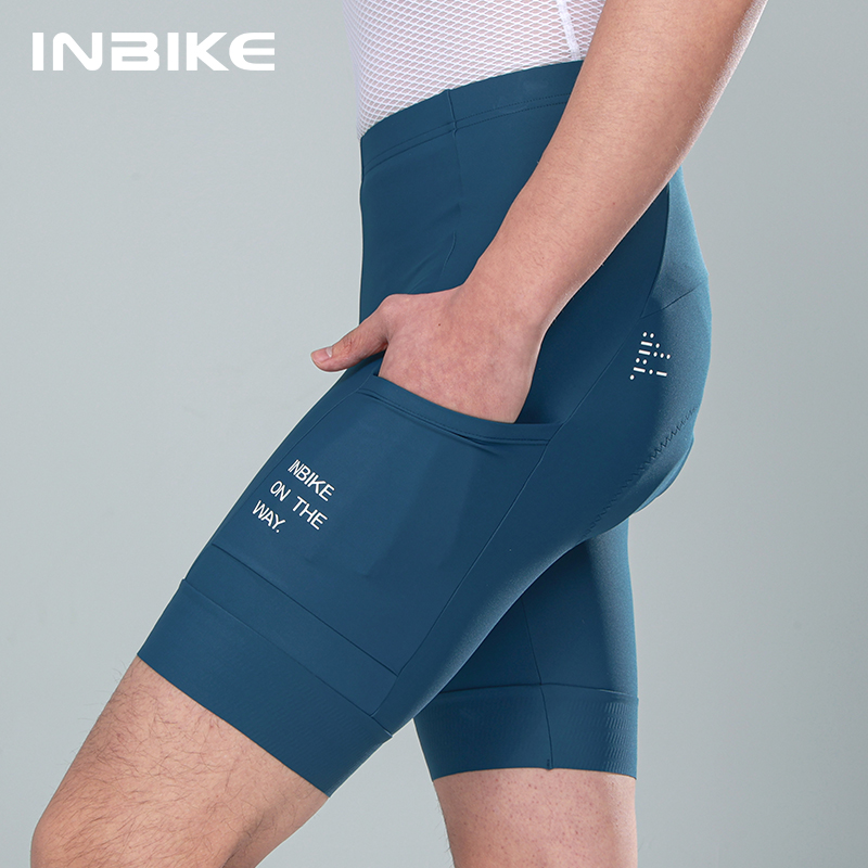 INBIKE プロ夏メンズサイクリングショーツ自転車パンツ衝撃吸収サイクリング服マウンテンロードバイクパンツポケット付き