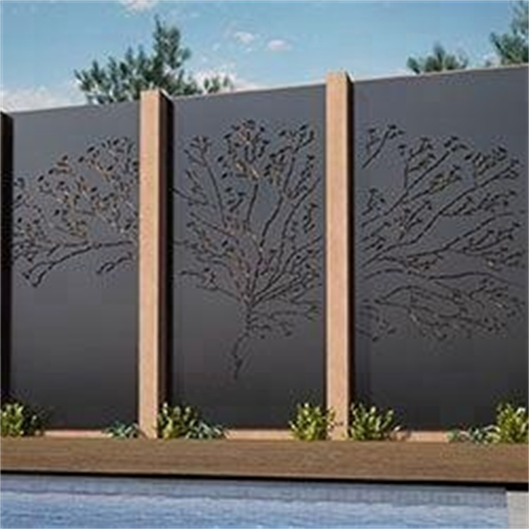 Corten Steel Outdoor Garden Screen Weather-Resistant Metal Privacy Protector and Room Divider