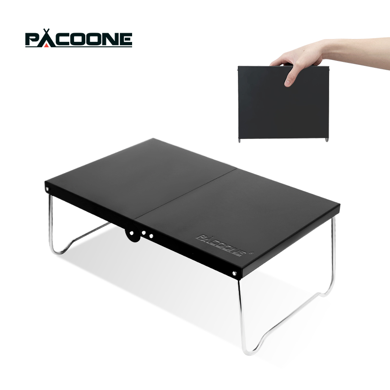 PACOONE キャンプポータブル折りたたみテーブル小型コーヒーテーブル超軽量屋外ハイキングピクニックテーブル MDF ミニ折りたたみテーブル新