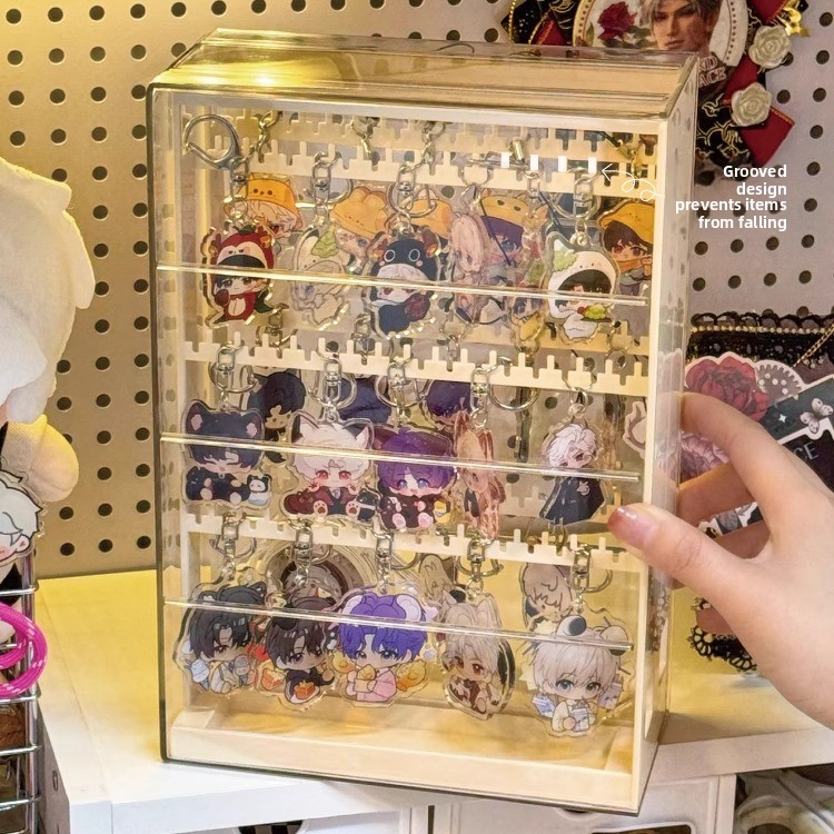 キーホルダージュエリーオーガナイザーディスプレイボックスブレスレットハンギングラックもつれ防止イヤリングホルダー北欧スタイルプラスチック収納ホルダー