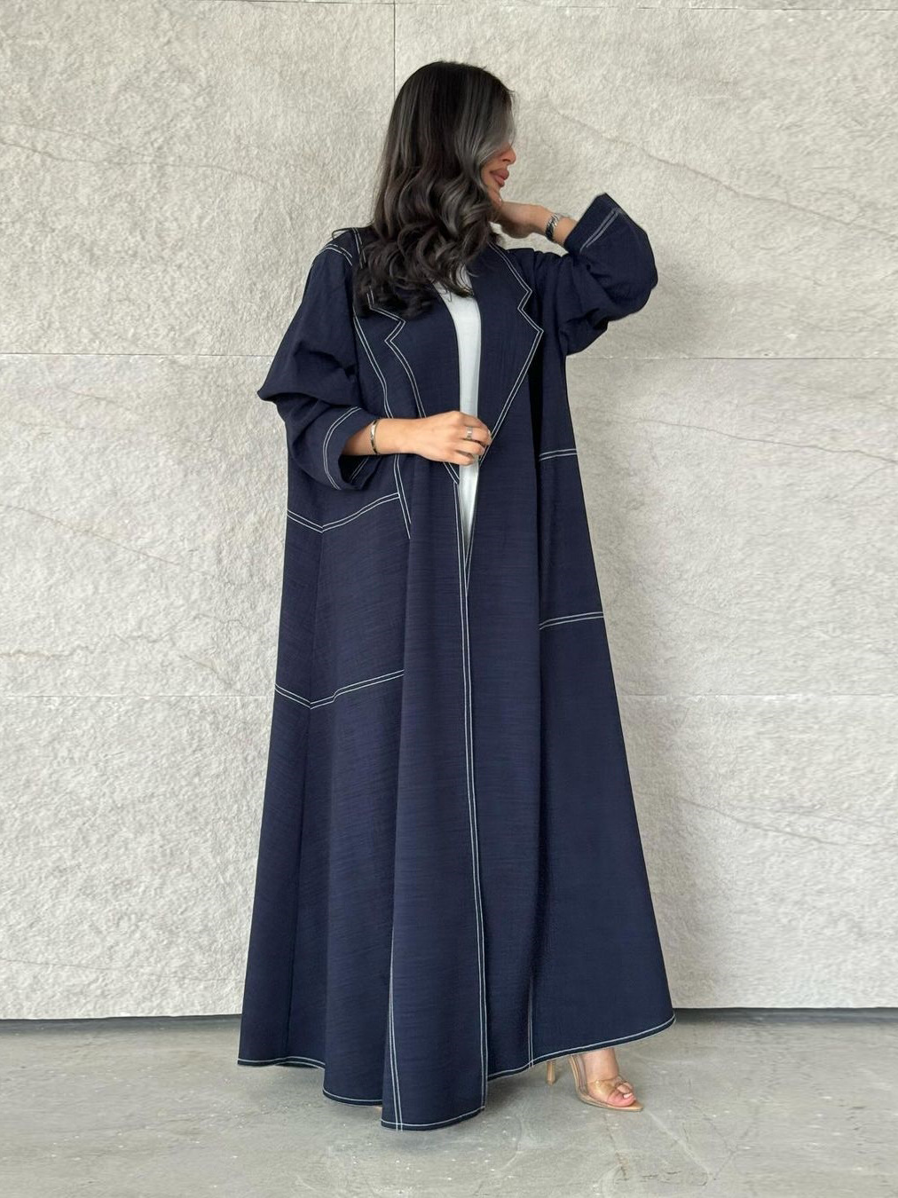 イードイスラム教徒アバヤ女性のための模造綿デニムカーディガンドレス Jalabiya ロングローブラマダンドバイアバヤカフタン Vestidos 2024