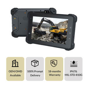 OEM/ODM 7英寸1000尼特高亮显示屏 GPS 4G IP67 坚固型车载安卓13平板电脑，带扩展坞，适用于智能农业
