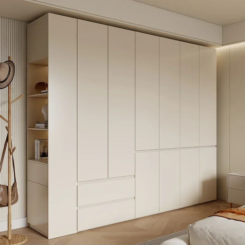 Custom Nordic Style White Wooden Wardrobes Armoire Guarda Roupas Women Clothes Storage Cabinet for Bedroom Home