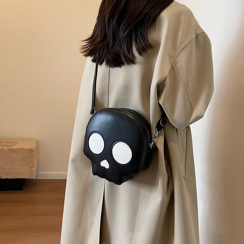 ノベルティハロウィンゴーストバッグギフト女性ゴシックショルダーバッグ悪魔の頭蓋骨おかしいクロスボディバッグ女性女の子ゴーストハンドバッグ財布