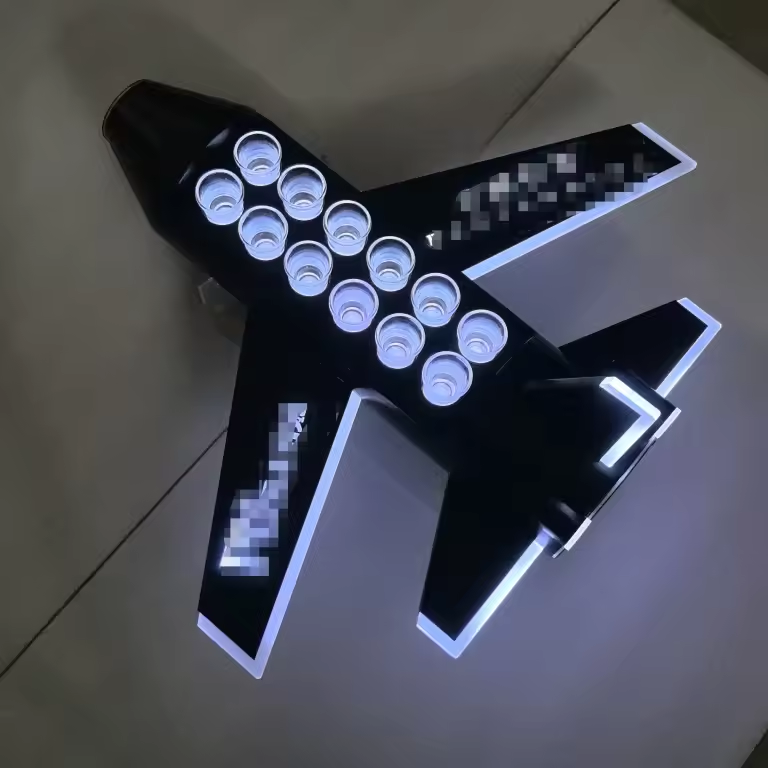 カスタムロゴ ショットグラス 12 個 ロケット飛行機栄光者 6 ボトル プレゼンター VIP サービス ナイトクラブバーラウンジパーティーイベント用