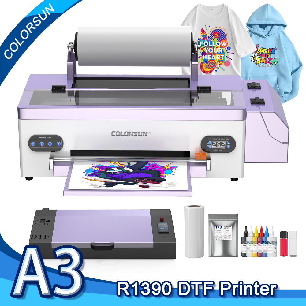 Colorsun A3 DTF プリンタ Impresora A3 DTF T シャツ印刷機 フィルムに直接 A3 DTF プリンタ T シャツバッグパーカー