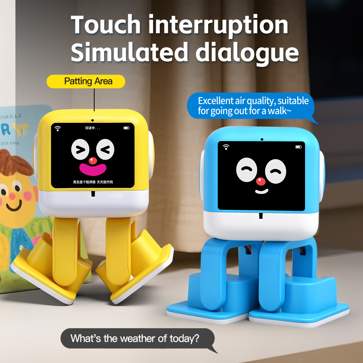 2026 WLtoys AI スマートロボット、内蔵 DeepSeek インテリジェント音声、タッチして音楽やダンスアクションを中断、大人向けギフト