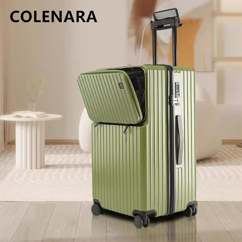 COLENARA 高品質スーツケース ABS PC 搭乗ボックス大容量トロリーケース 20"24"26"28"30 インチフロントオープニングラップトップ荷物