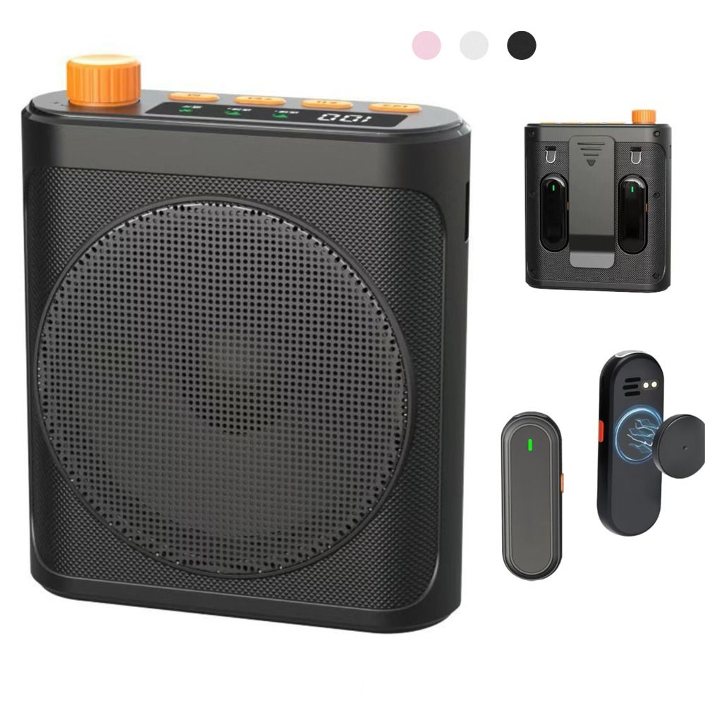 磁気ラベリア 2 マイク付き教師用充電式音声アンプワイヤレスマイクポータブル Bluetooth スピーカー教室