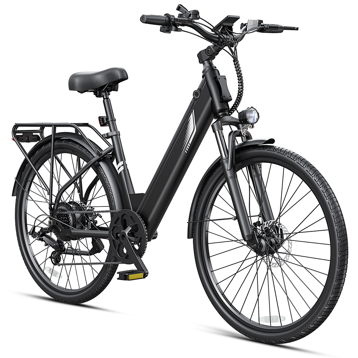 【1年保証】DYU C7 電動自転車 ピーク 1000W モーター 480WH リチウムバッテリー電動自転車 26 インチ シティ E バイク、UL2849