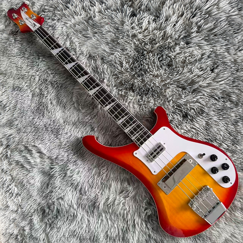 KGD-4弦ベース、夕日の配色、H-Hピックアップ、マホガニーボディ、ローズウッド指板、送料無料